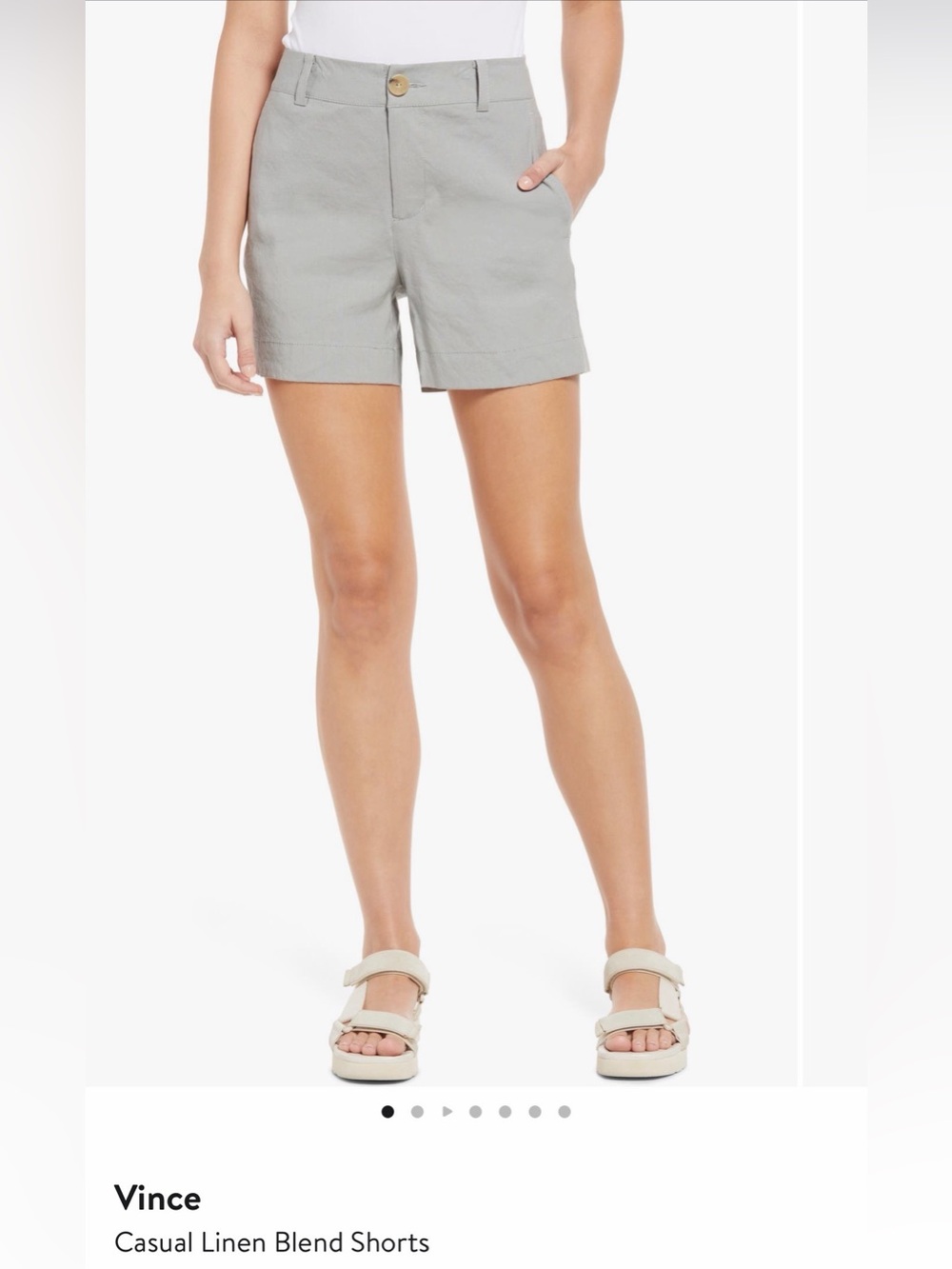 Vince Casual Linen Blend Shorts Sea Stone